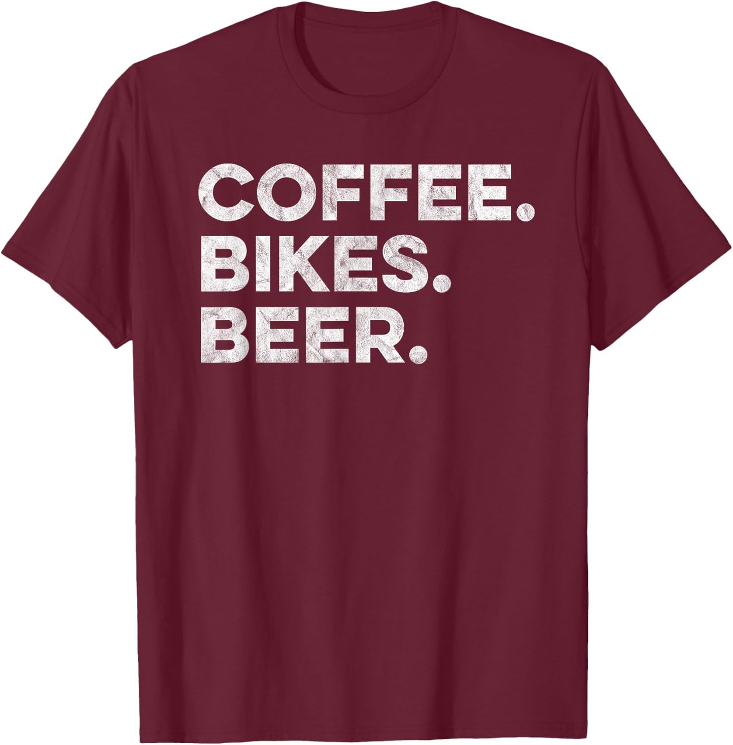 Coffee. Bikes. Beer. Retro Cycling T-Shirt - T-Shirt | Maroon