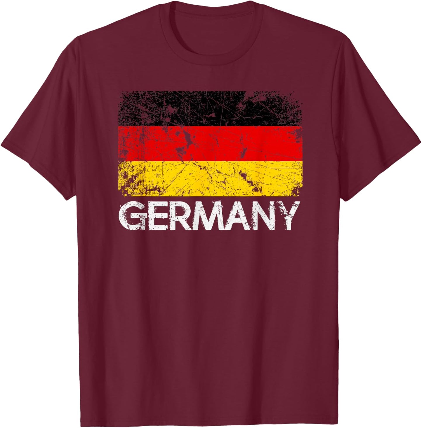 German Flag | Vintage Made In Germany Gift T-Shirt - T-Shirt | Maroon