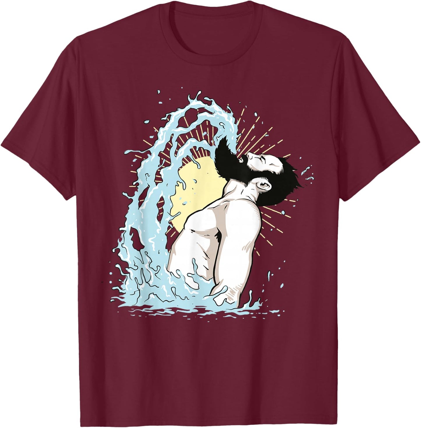 Beard Flip Funny Men T-Shirt - T-Shirt | Maroon