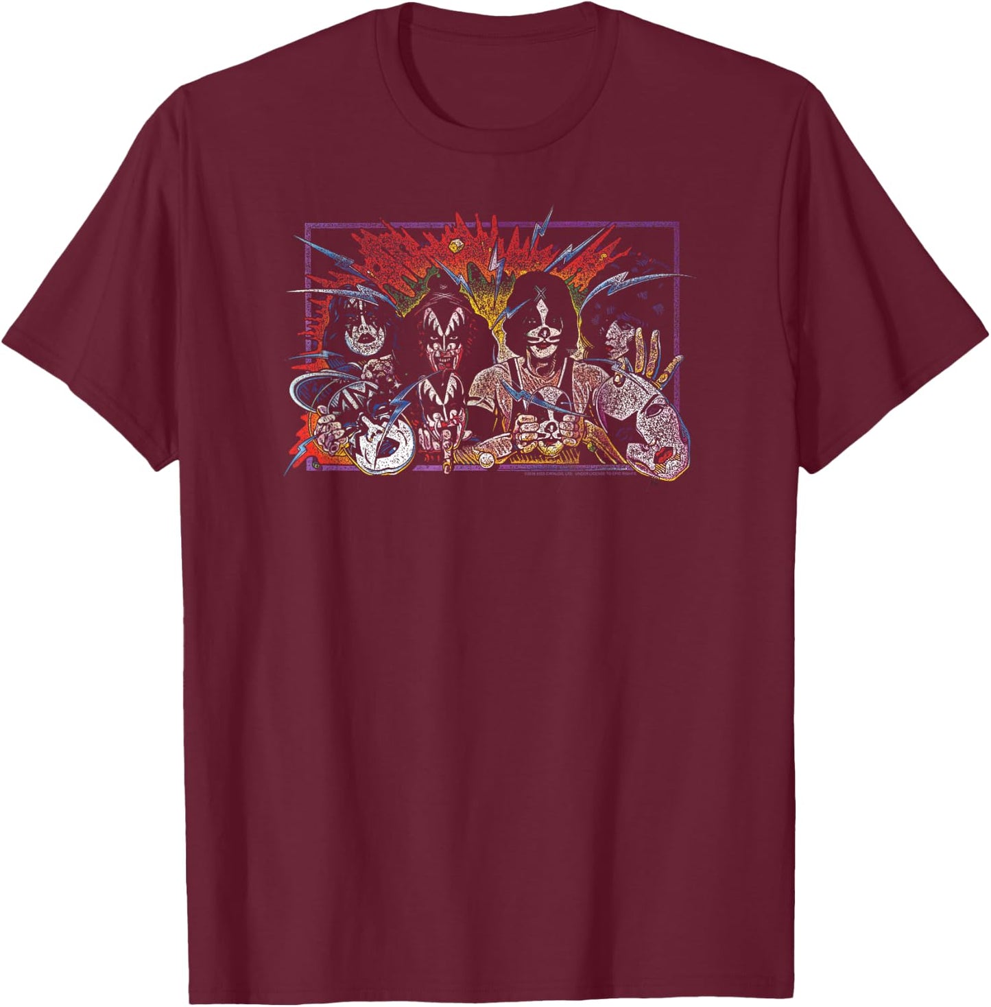 KISS - Unmasked T-Shirt - T-Shirt | Maroon