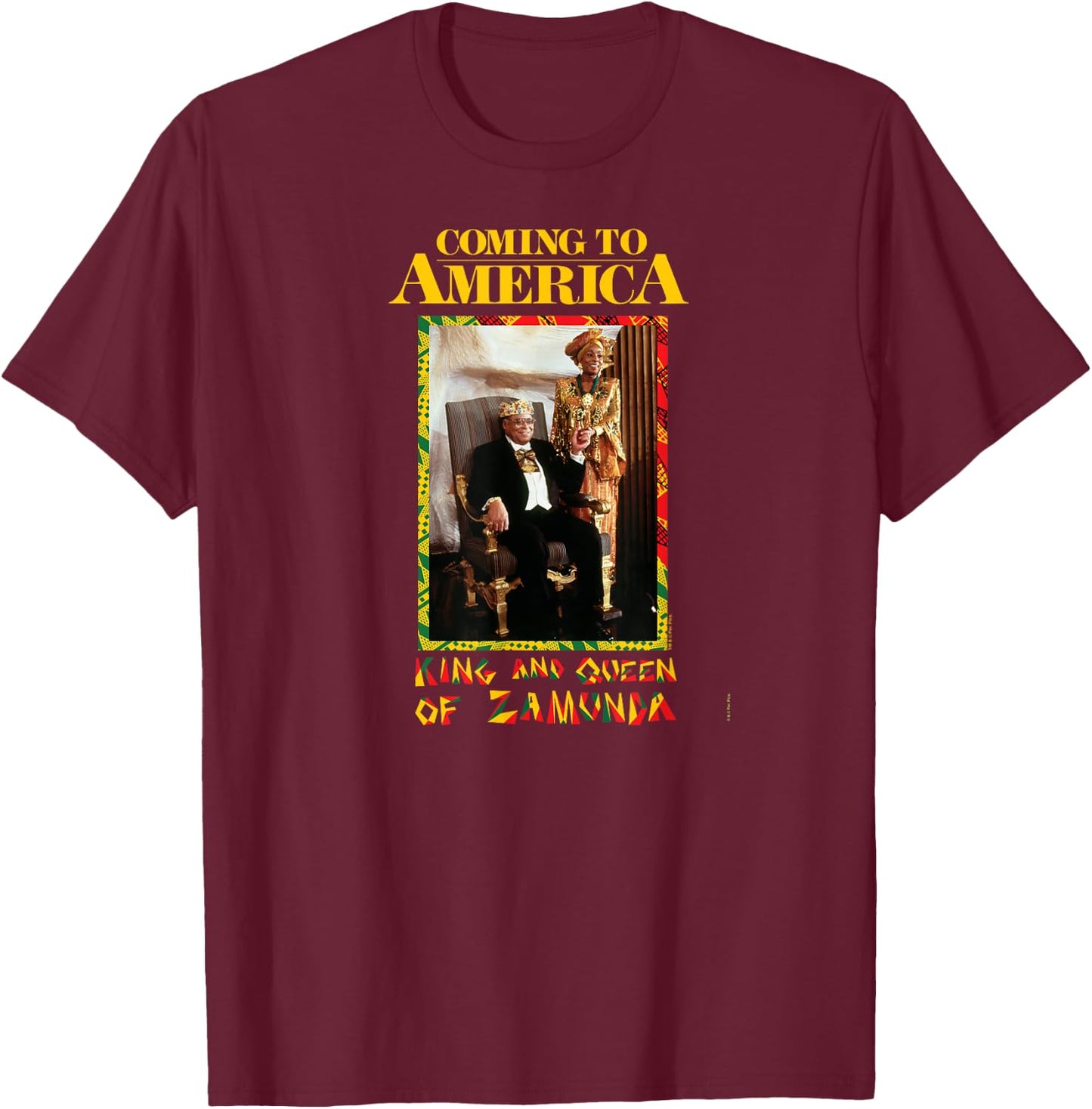 Coming to America: King and Queen Zamunda T-Shirt - T-Shirt | Maroon