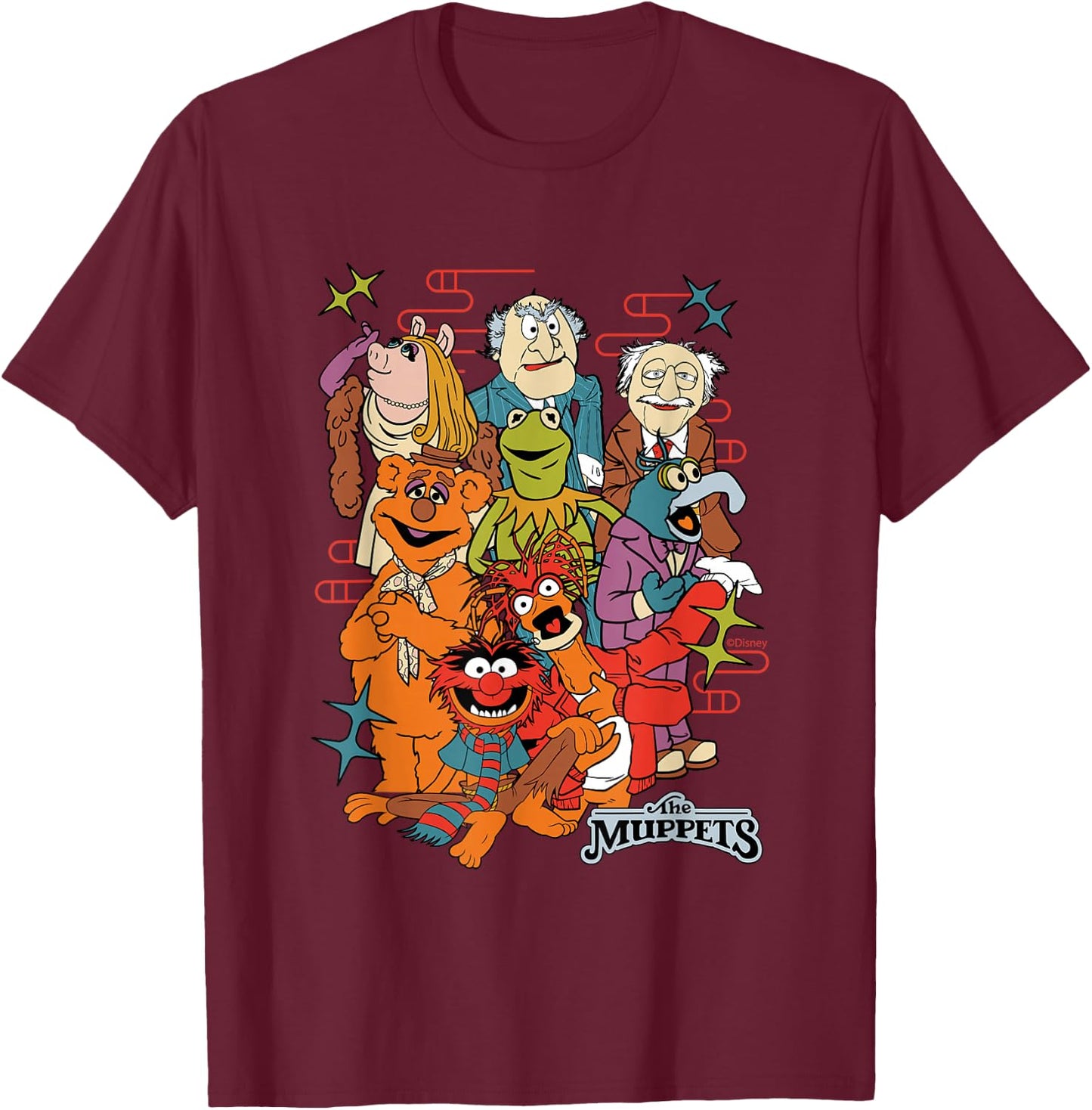 Disney The Muppets Retro Squad T-Shirt - T-Shirt | Maroon
