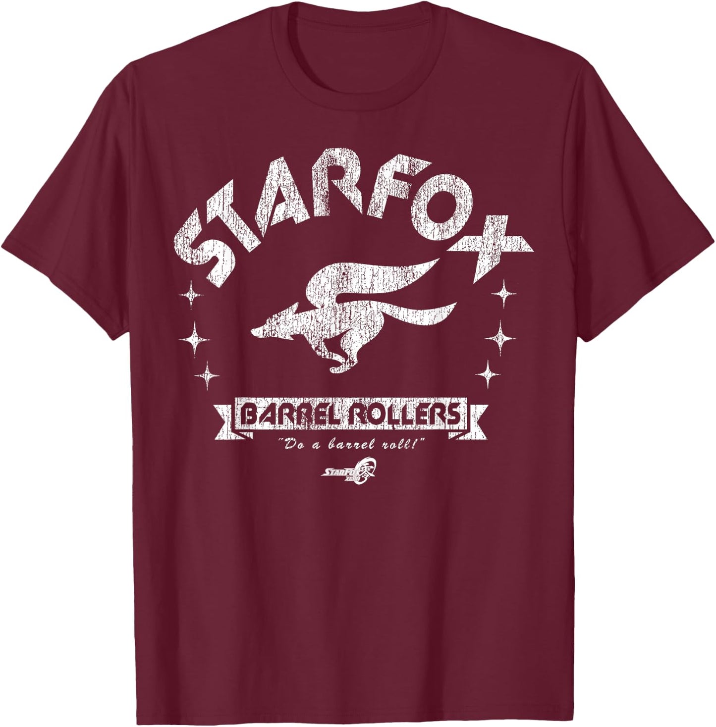 Star Fox Barrel Rollers Distressed Logo Graphic T-Shirt - T-Shirt | Maroon