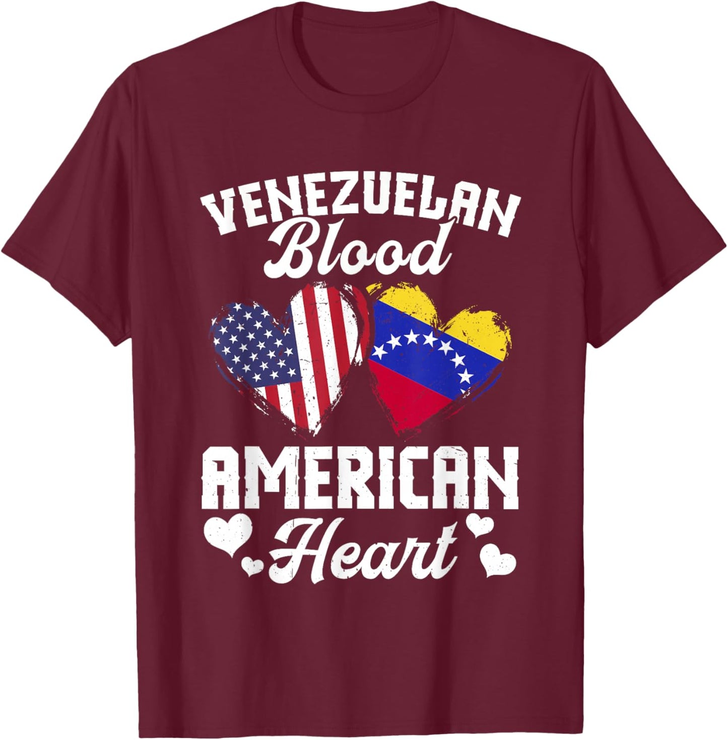 Venezuelan Flag Uniform American Outfit US Flags Venezuela T-Shirt - T-Shirt | Maroon