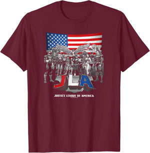 Justice League All American League T-Shirt - T-Shirt | Maroon