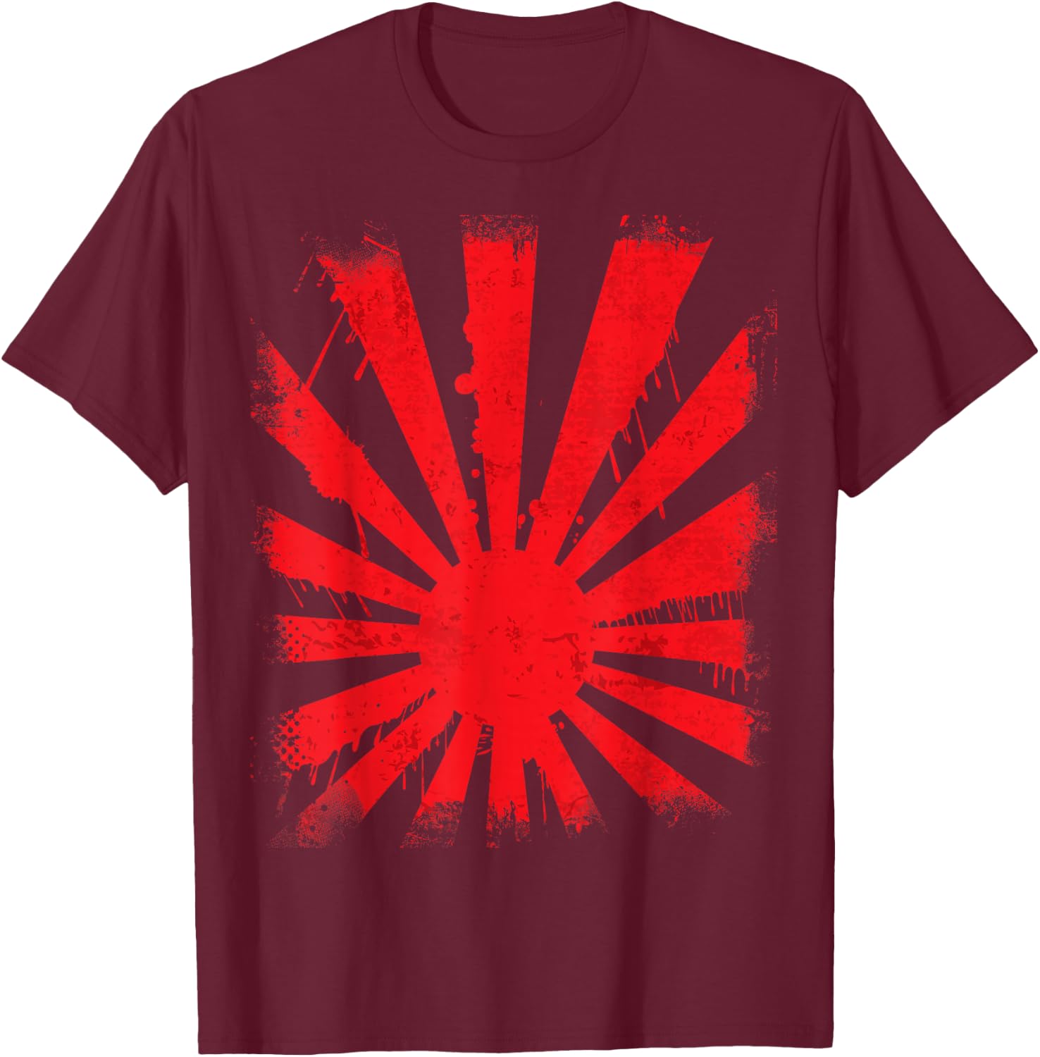 Japanese flag dripping rising sun flare T-Shirt - T-Shirt | Maroon