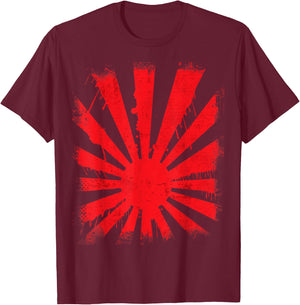 Japanese flag dripping rising sun flare T-Shirt - T-Shirt | Maroon