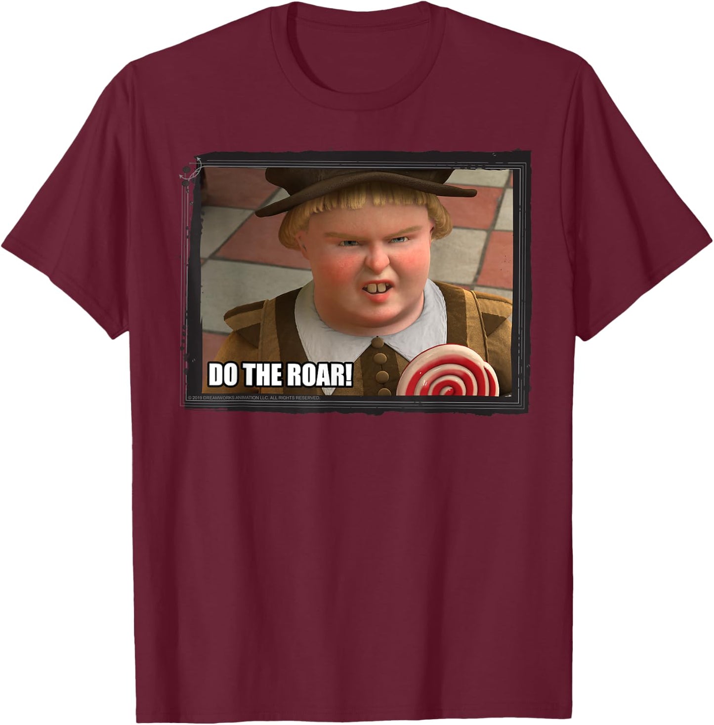 Shrek Do The Roar Meme Framed Poster T-Shirt - T-Shirt | Maroon