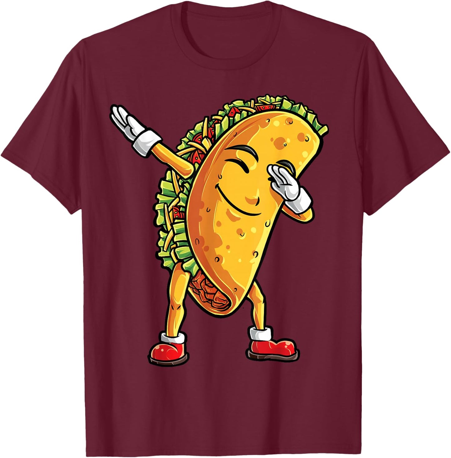 Dabbing Taco Cinco de Mayo Funny Boys Men Mexican Food Dab T-Shirt - T-Shirt | Maroon