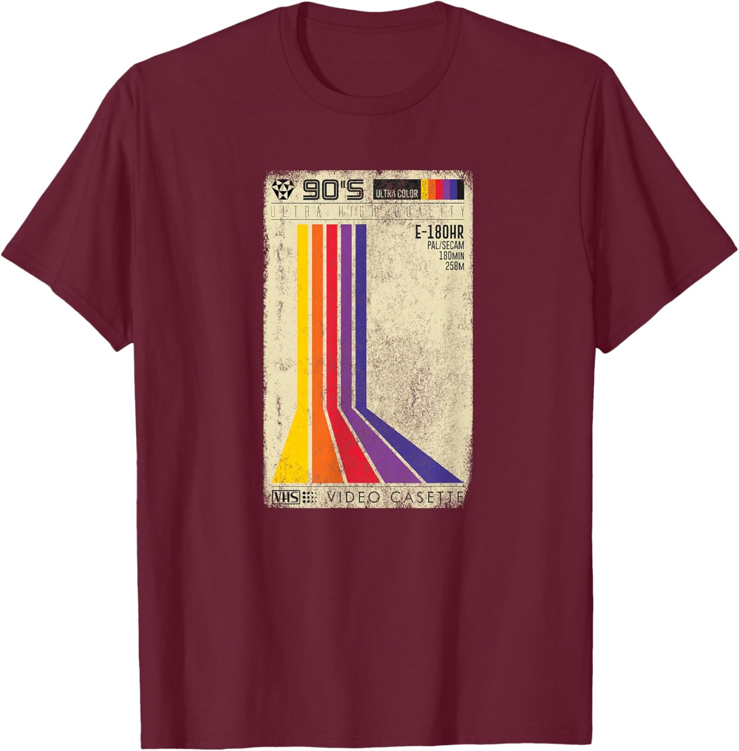 Vintage VHS 80s-90s Video Tape T-Shirt - T-Shirt | Maroon