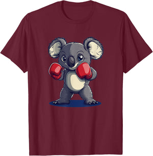 Funny Koala Bear with Boxing Gloves Costume T-Shirt - T-Shirt | Maroon