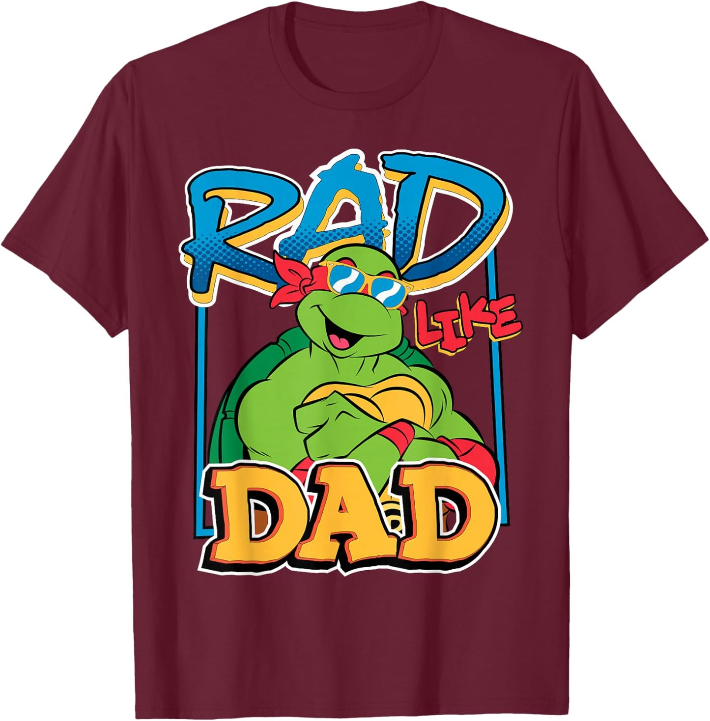 TMNT Rad Like Dad Raphael T-Shirt - T-Shirt | Maroon