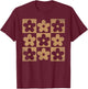 Retro Neutral Checkerboard Daisy Flower Checkered Cool Women T-Shirt - T-Shirt | Maroon