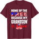 My Grandson is Brave Home of The Free Proud Army Grandparent T-Shirt - T-Shirt | Maroon