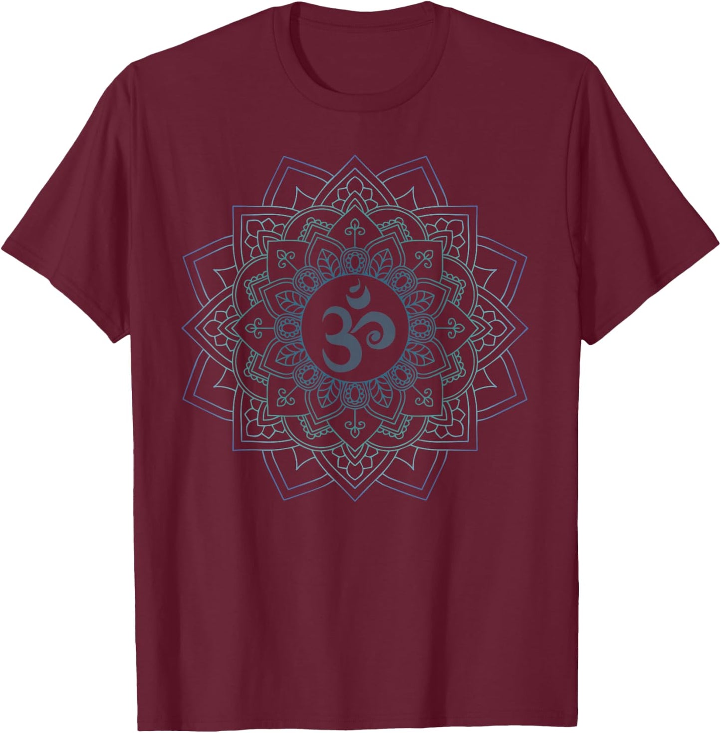 Om Mandalas Clear Tones Graphic Design Gift T-Shirt - T-Shirt | Maroon