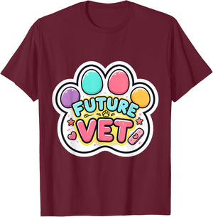 Future Vet Veterinarian Veterinary Surgeon Kids Boys Girls T-Shirt - T-Shirt | Maroon