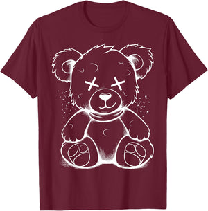 Bad Teddy Bear Dark Scary Fantasy Gothic Teddy Lover T-Shirt - T-Shirt | Maroon