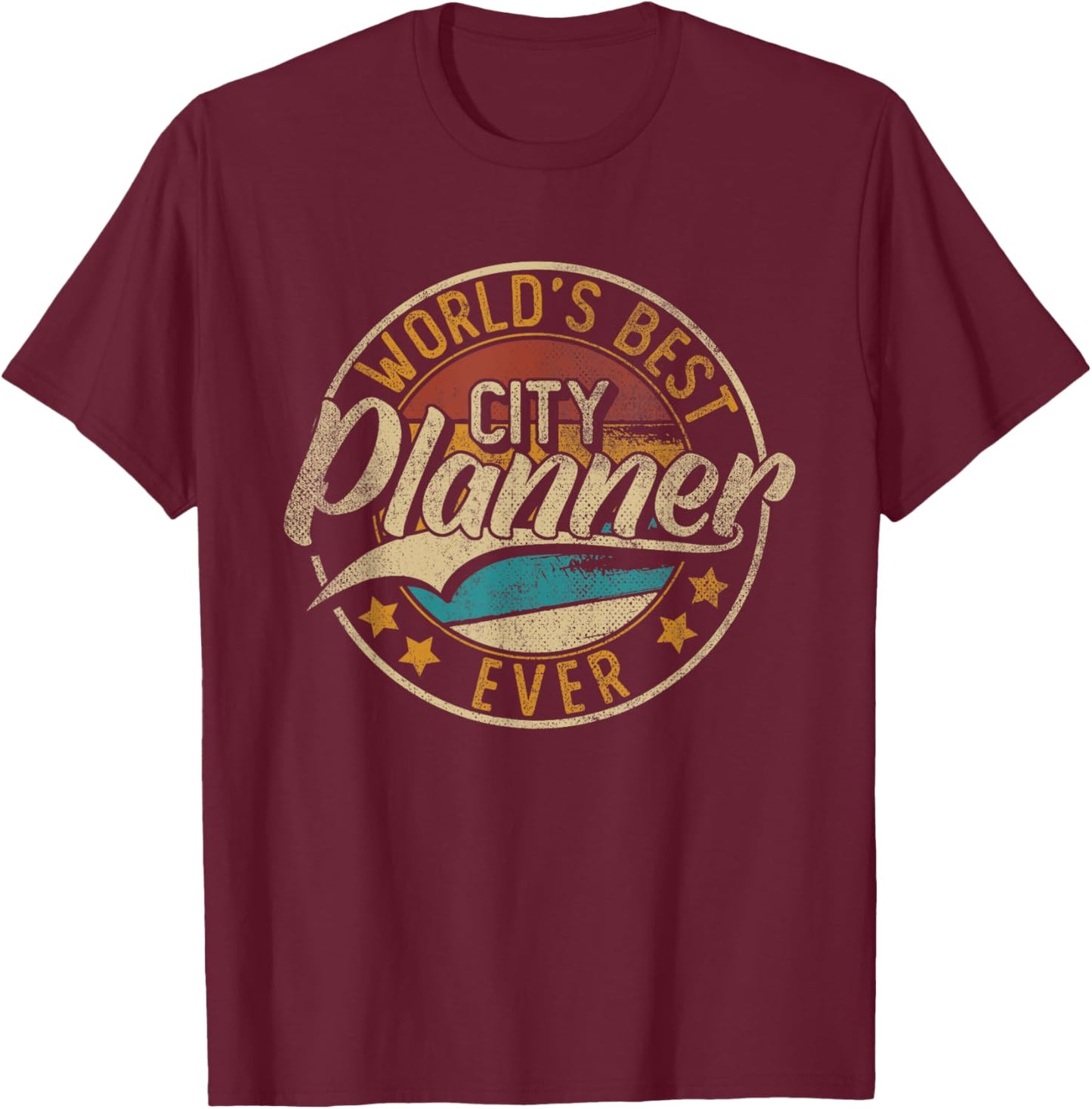 Worlds Best City Planner T-Shirt - T-Shirt | Maroon