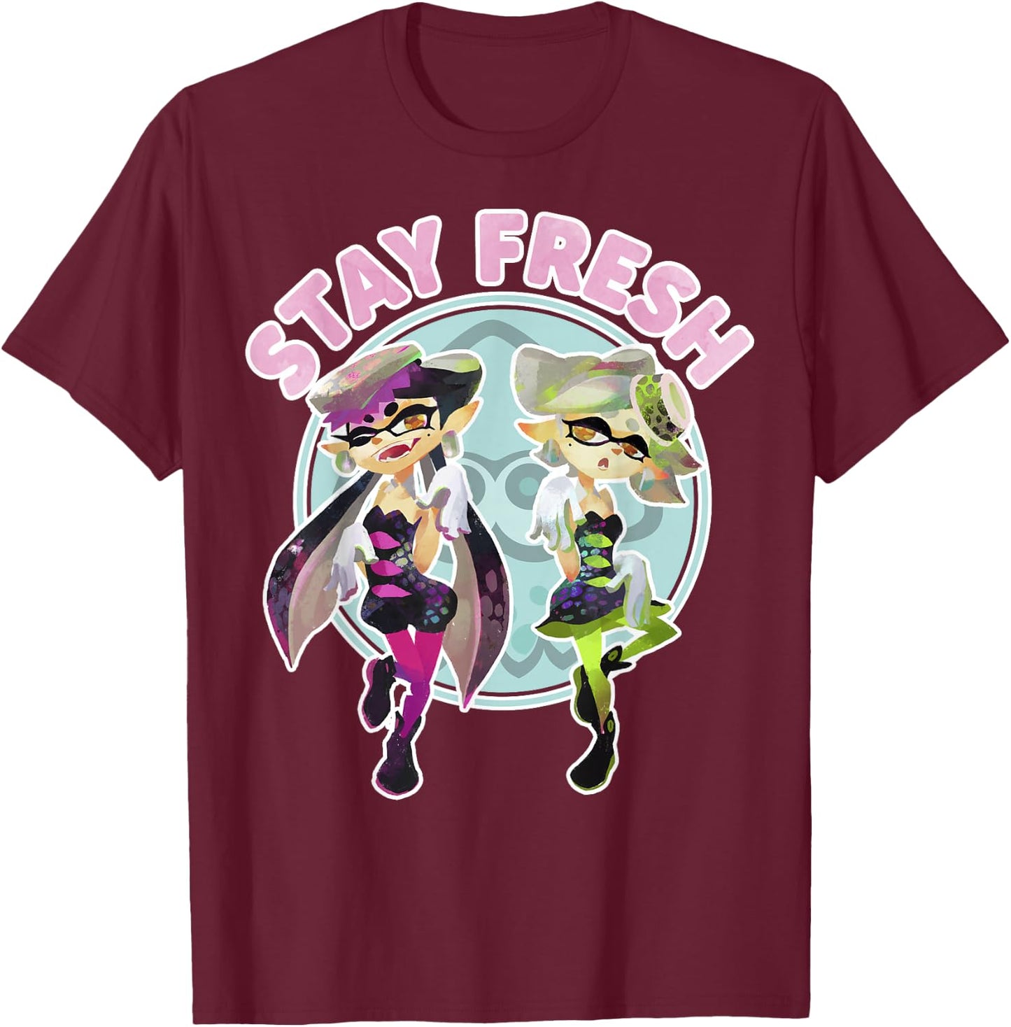 Nintendo Splatoon Stay Fresh Sassy Pose Graphic T-Shirt - T-Shirt | Maroon