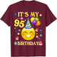 Funny It's My 95th Birthday Shirt Gift 95 Years Old 95th T-Shirt - T-Shirt | Maroon