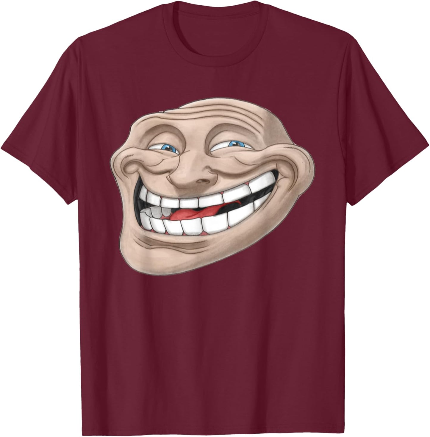 Epic Troll Face | Realistic Design Dank Meme T-Shirt - T-Shirt | Maroon