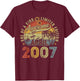 Awesome Since April 2007 Vintage Boys Girls 18th Birthday T-Shirt - T-Shirt | Maroon