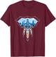 Cambodia Elephant Angkor Geometric Origami Graphic T-Shirt - T-Shirt | Maroon
