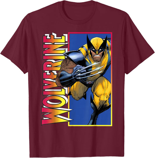 Marvel X-Men Wolverine Classic Gradient T-Shirt - T-Shirt | Maroon