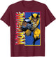 Marvel X-Men Wolverine Classic Gradient T-Shirt - T-Shirt | Maroon