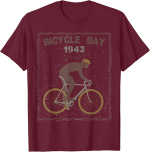 Bicycle Day 1943 Funny Cycling T-Shirt - T-Shirt | Maroon