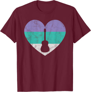 Acoustic Guitar Gift Teens & Girls Retro Vintage T-Shirt - T-Shirt | Maroon