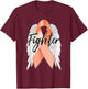 Uterine Cancer Fighter Peach Ribbon Angel Wings Survivor T-Shirt - T-Shirt | Maroon