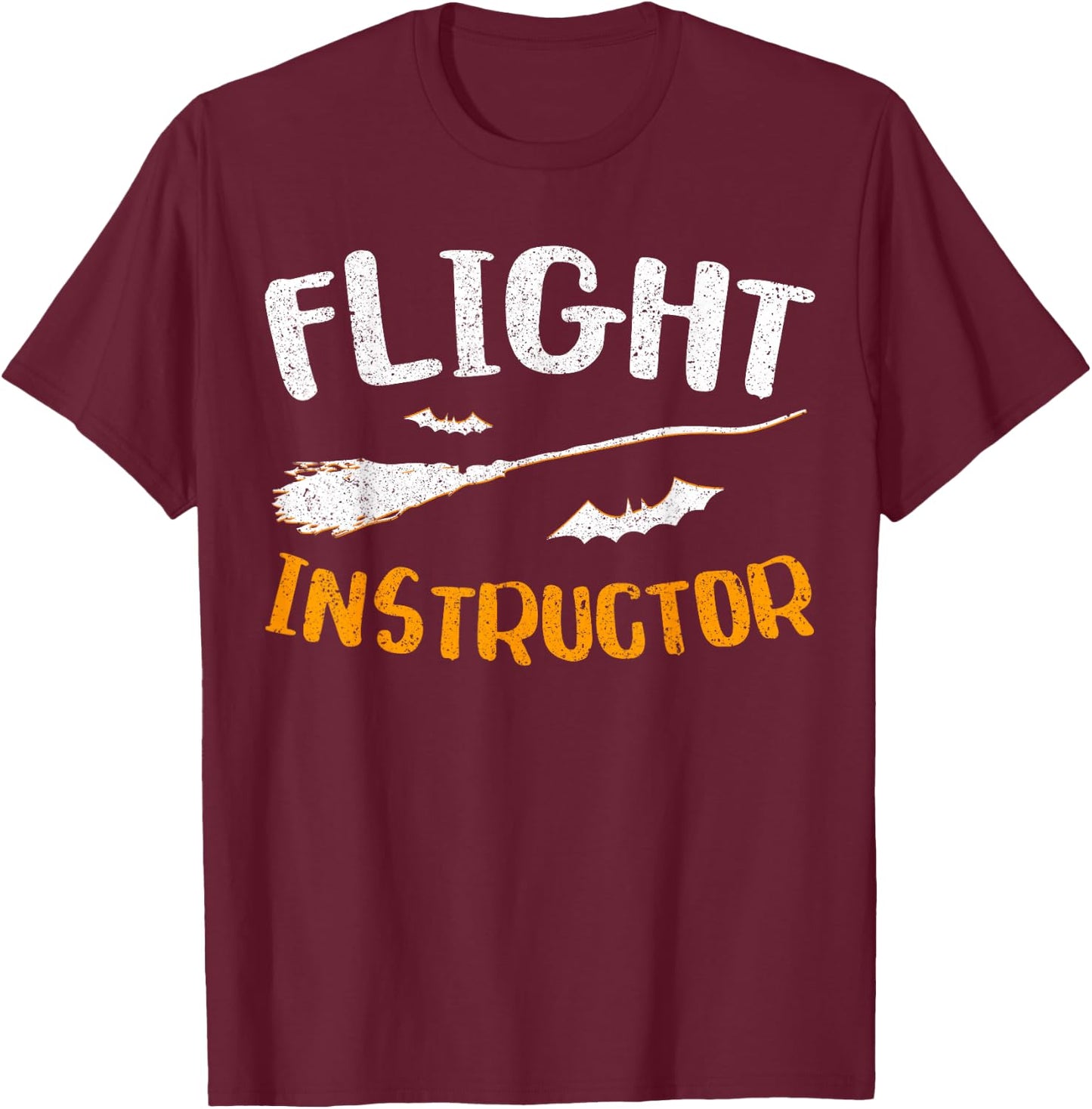 Flight Instructor Witch Shirt Adult Kids Halloween Day T-Shirt - T-Shirt | Maroon