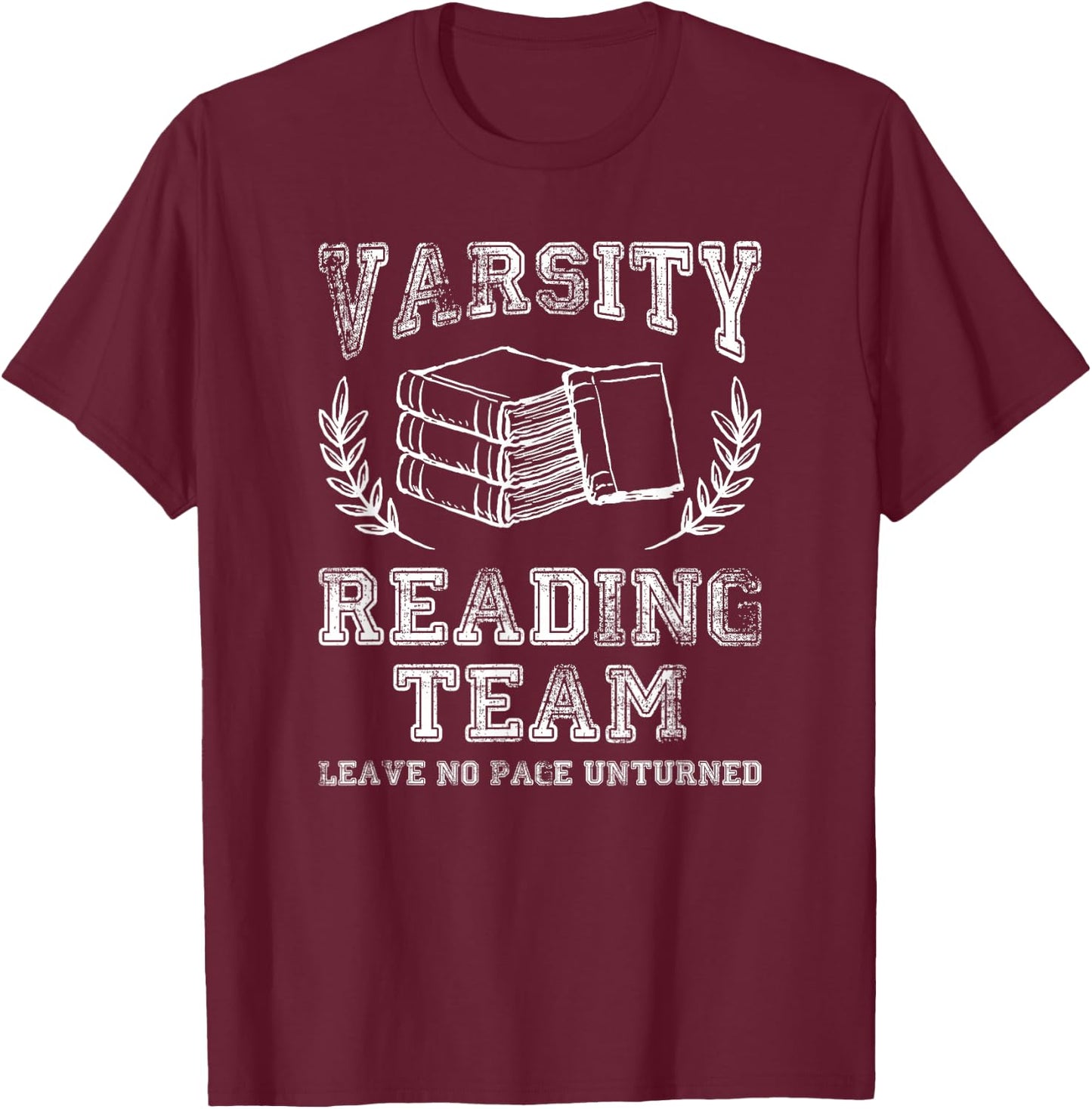 Book Lovers Gifts & Apparel Shoppe Reader Book Lover Gift Varsity Reading Team T-Shirt - T-Shirt | Maroon