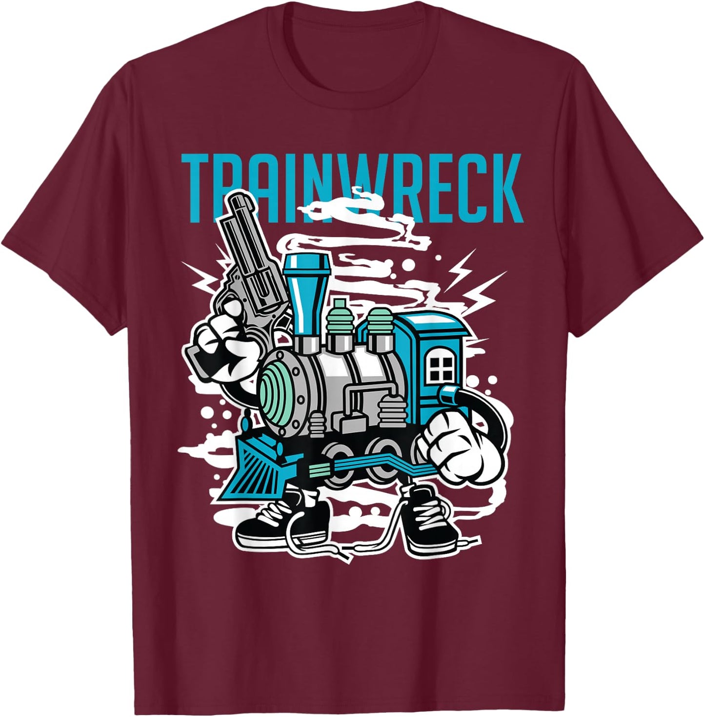 Weed Strain Cartoon Characters, Trainwreck T-Shirt - T-Shirt | Maroon