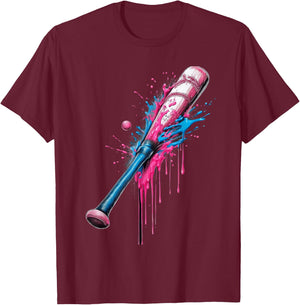 Baseball Bat Dripping Boys Baseball, Baseball Drip For Boys T-Shirt - T-Shirt | Maroon
