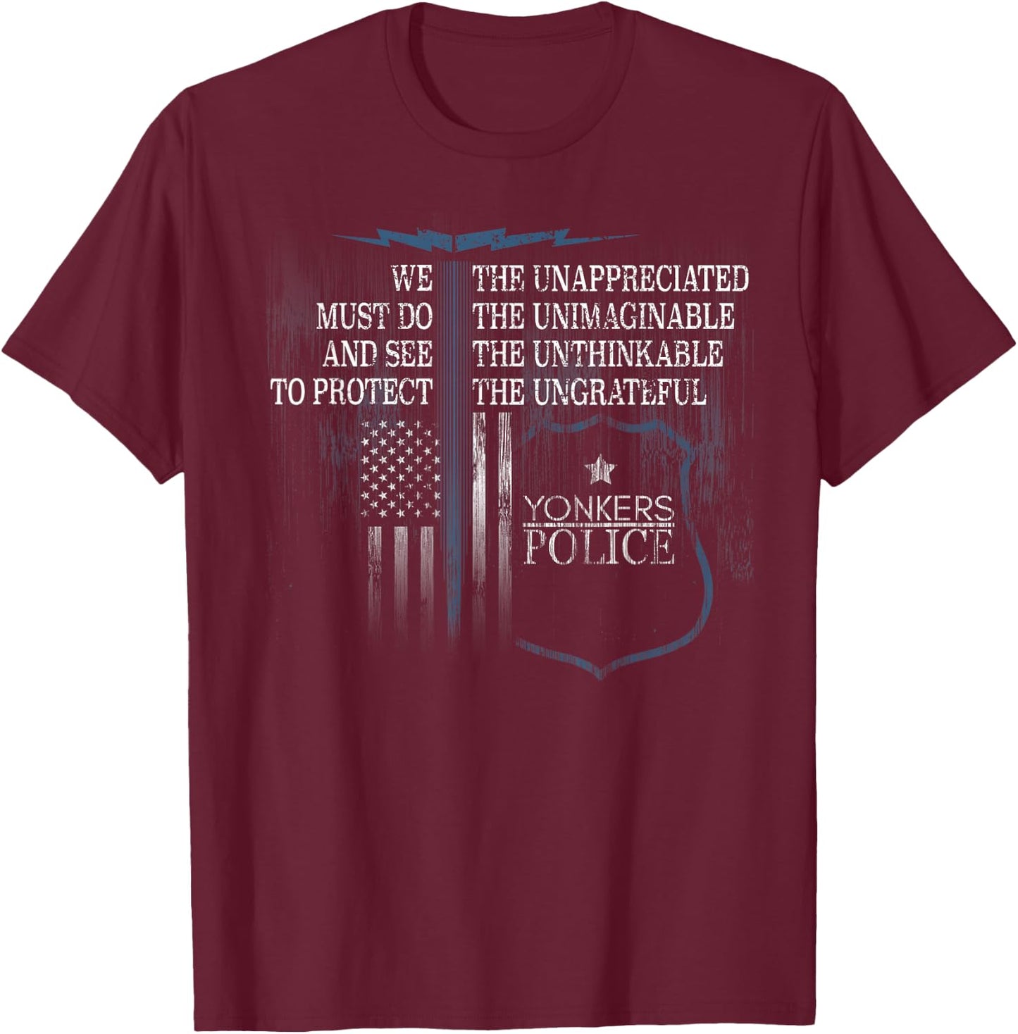 Yonkers Police Shirt Police Support Police Gifts T-Shirt - T-Shirt | Maroon