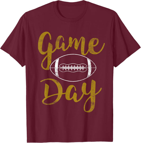 Game Day Football Cute Football Top T-Shirt - T-Shirt | Maroon