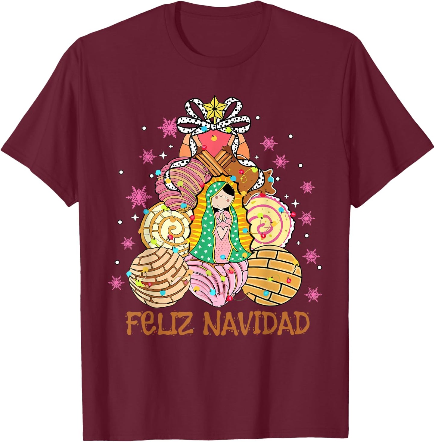 Tis the Season Mexican Christmas Feliz Navidad Xmas Mexican T-Shirt - T-Shirt | Maroon