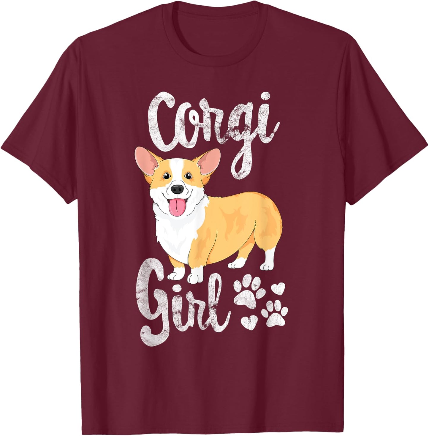 Corgi Girl Women Puppy Mom Dog Mama Lover Gift T-Shirt - T-Shirt | Maroon