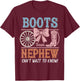Boots or Bows Gender Reveal Decorations Nephew Loves You T-Shirt - T-Shirt | Maroon