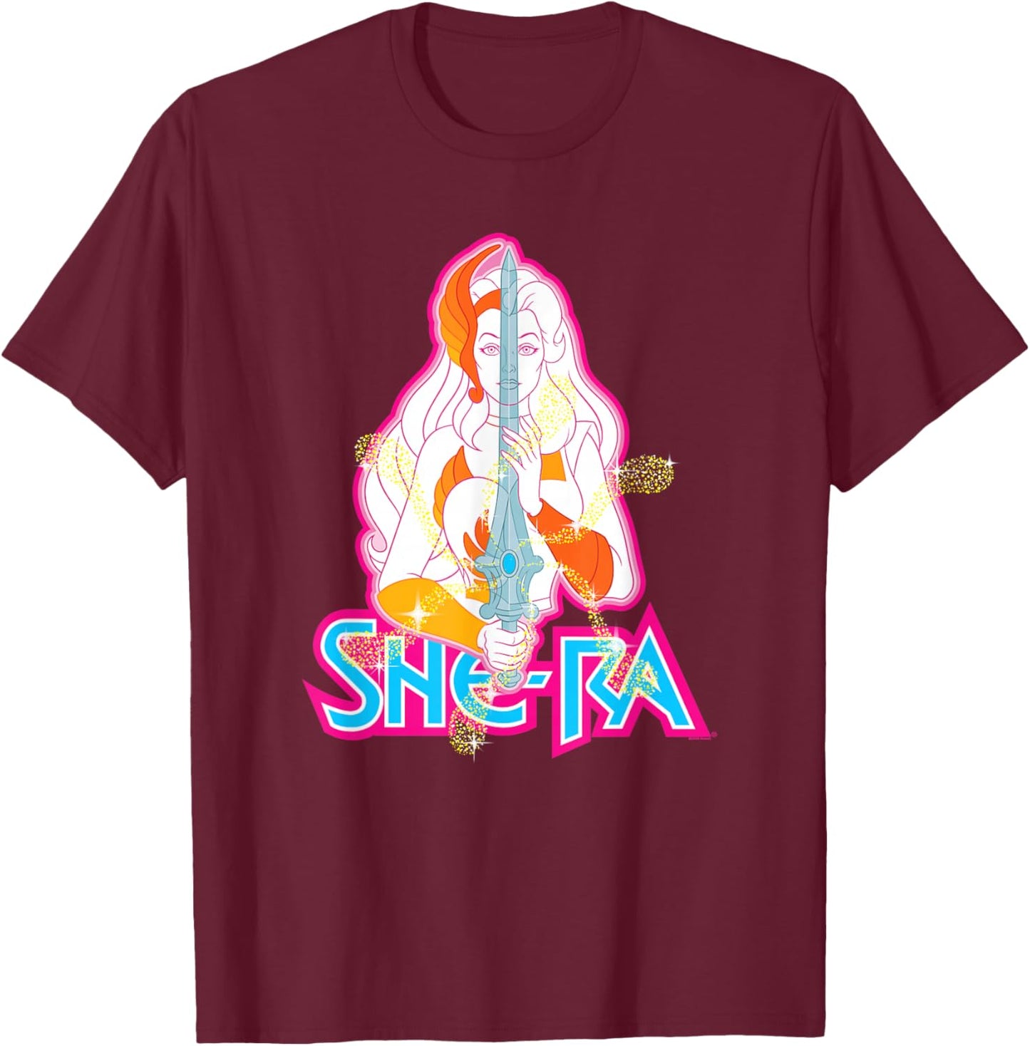 Masters of The Universe She-Ra Glowing Transformation T-Shirt - T-Shirt | Maroon