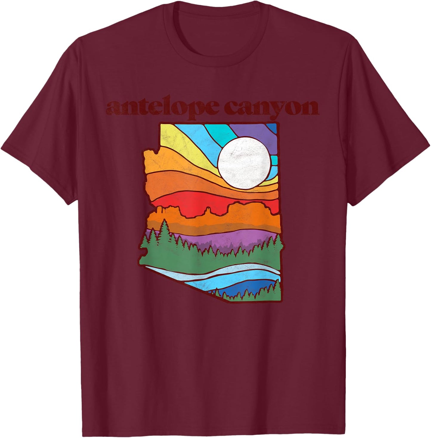 Antelope Canyon Arizona Vintage Nature Design Outdoor T-Shirt - T-Shirt | Maroon