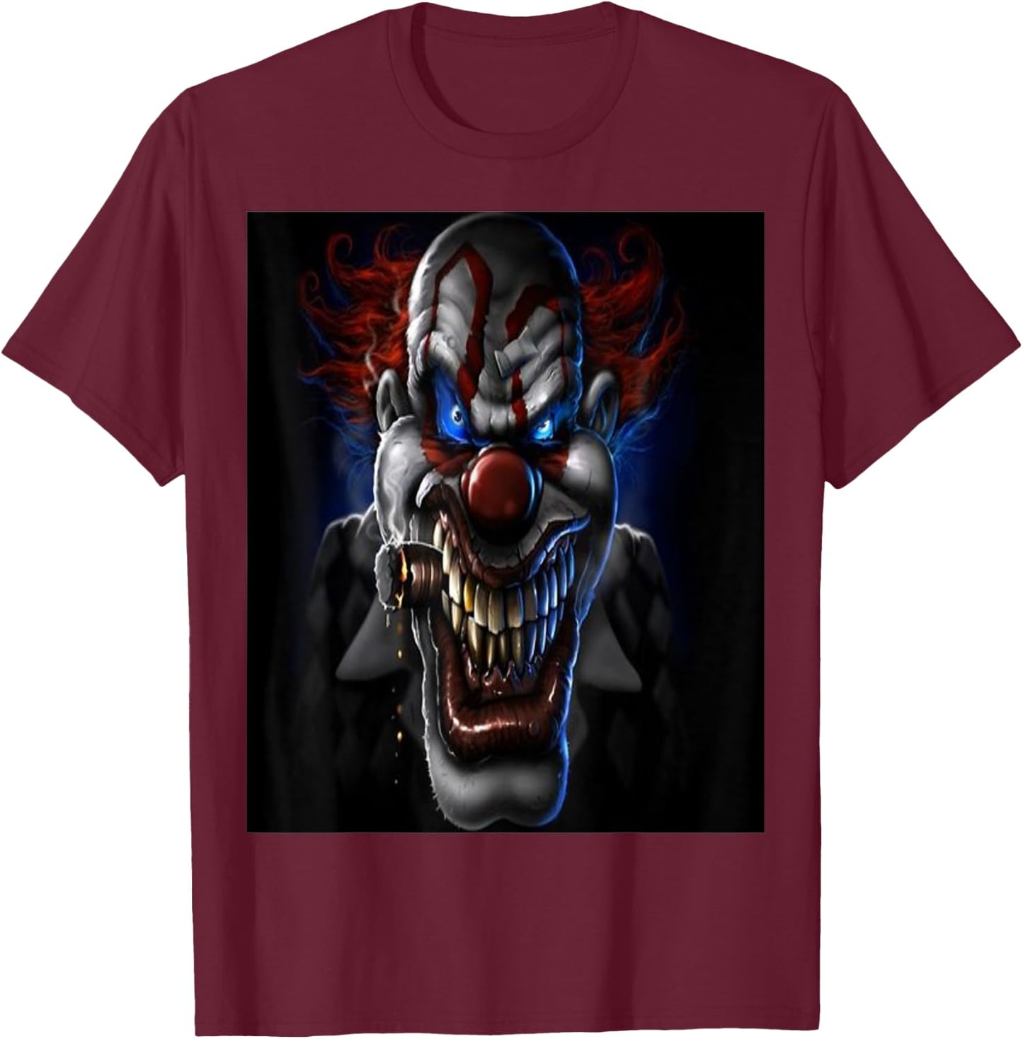 Evil Clown And Cigar Standard T Shirts T-Shirt - T-Shirt | Maroon