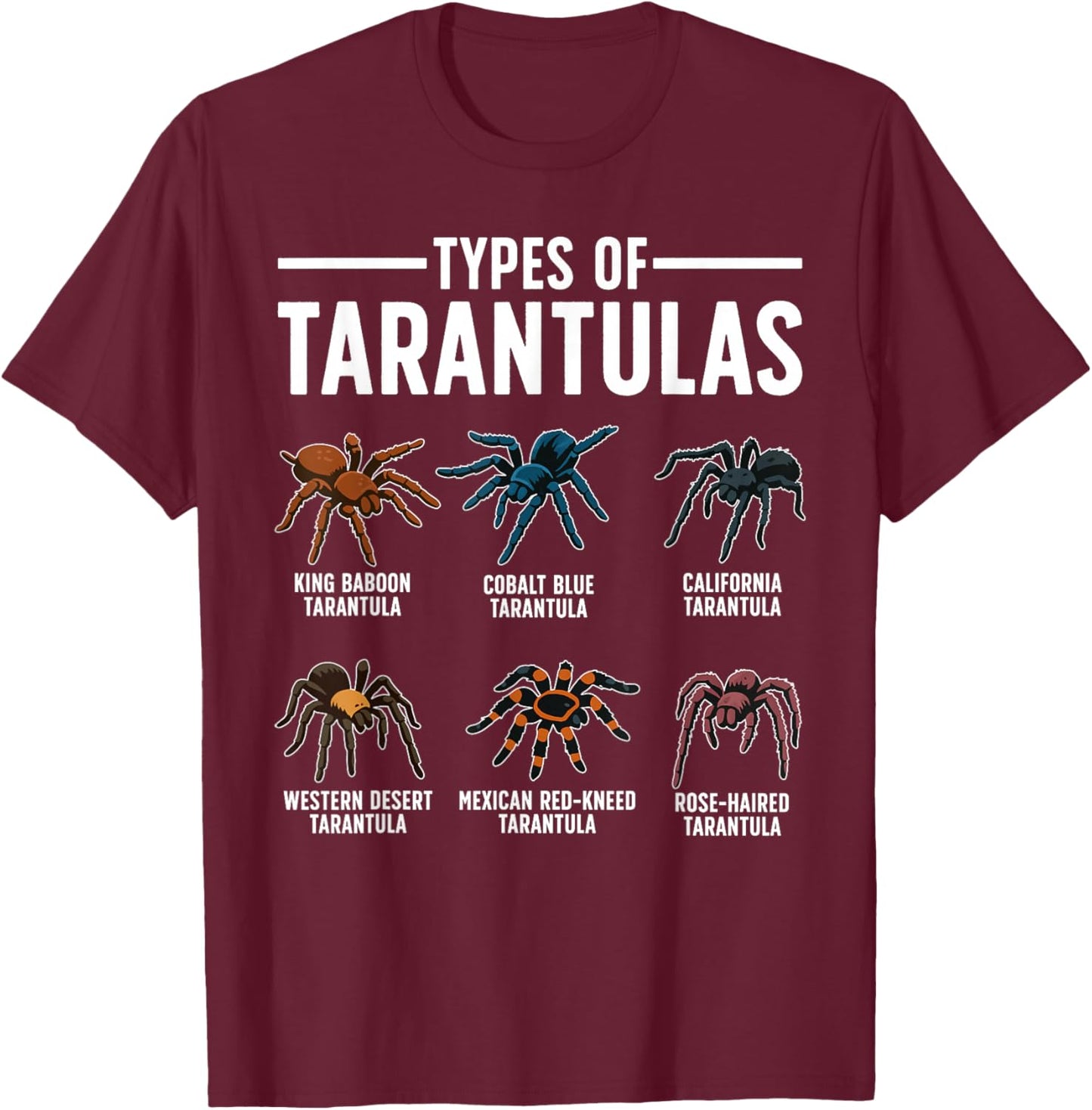 Best Tarantula Art Women Kids Spider Tarantula Lover T-Shirt - T-Shirt | Maroon