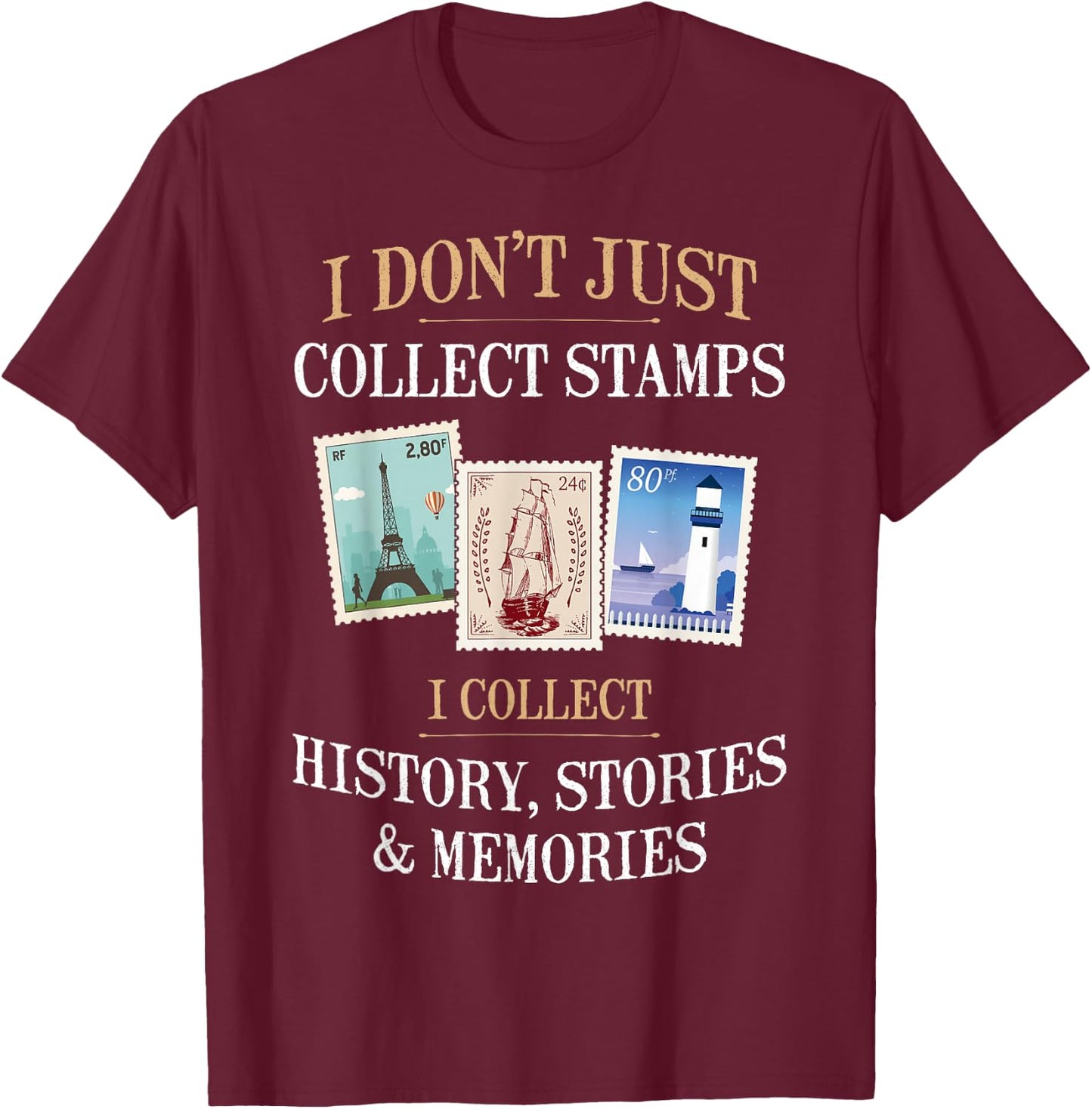 Philately Stamp Collecting Philatelist T-Shirt - T-Shirt | Maroon