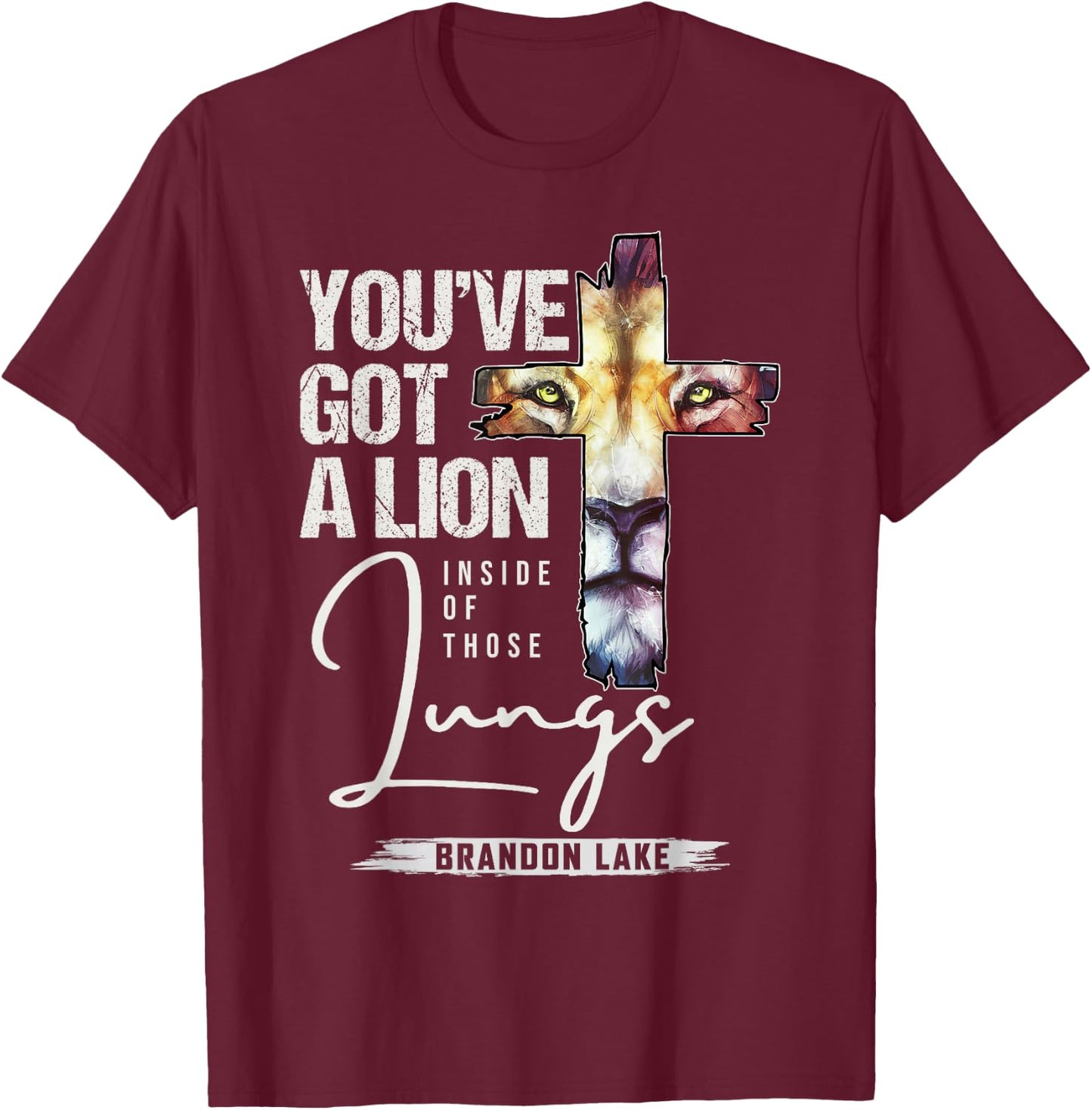 Let Your Lion Out Brandon Lake Merch Praise Jesus T-Shirt - T-Shirt | Maroon