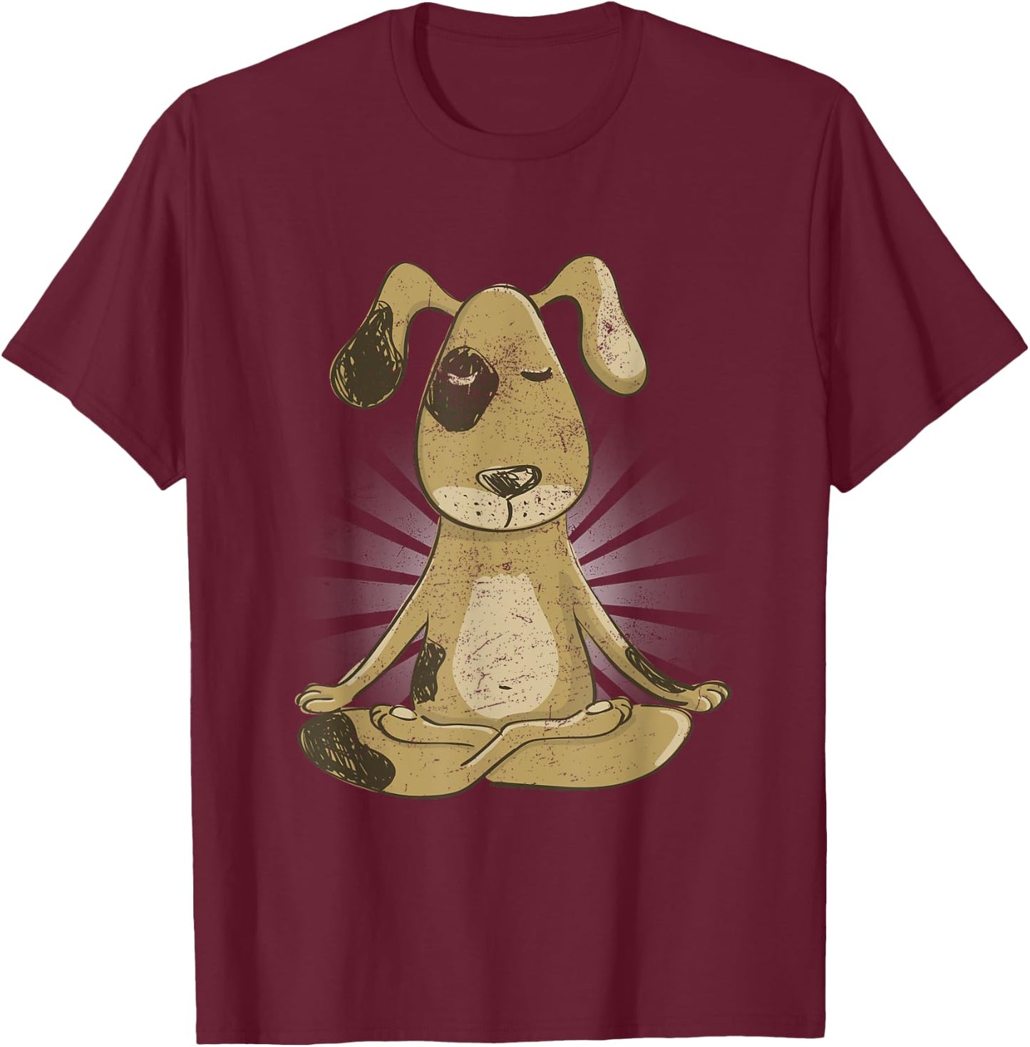 Yoga Meditation Dog Zen Men Women Kids T-Shirt - T-Shirt | Maroon