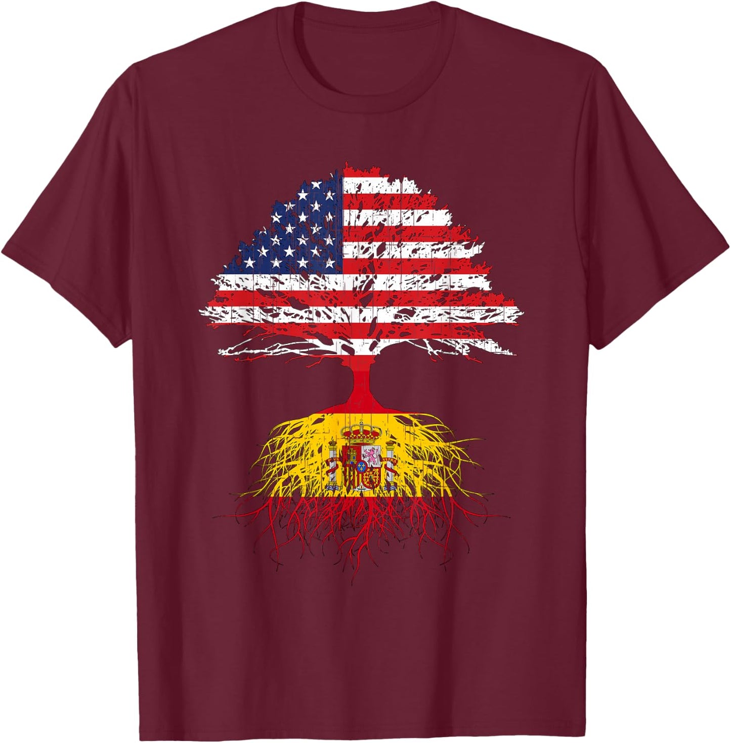 Spanish Roots American Grown Spain Shirt Women Kids T-Shirt - T-Shirt | Maroon
