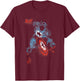 Marvel Captain America Watercolor Paint Graphic T-Shirt - T-Shirt | Maroon